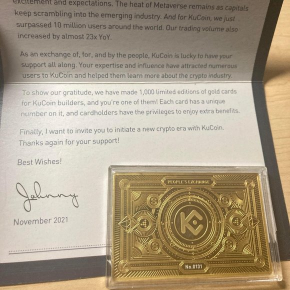 KuCoin Commemorative Gold Card No. 0131/1000 - Picture 2 of 7